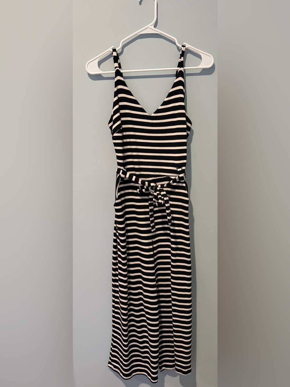 Monteau Los Angeles Black and White Stripe Jumpsuit